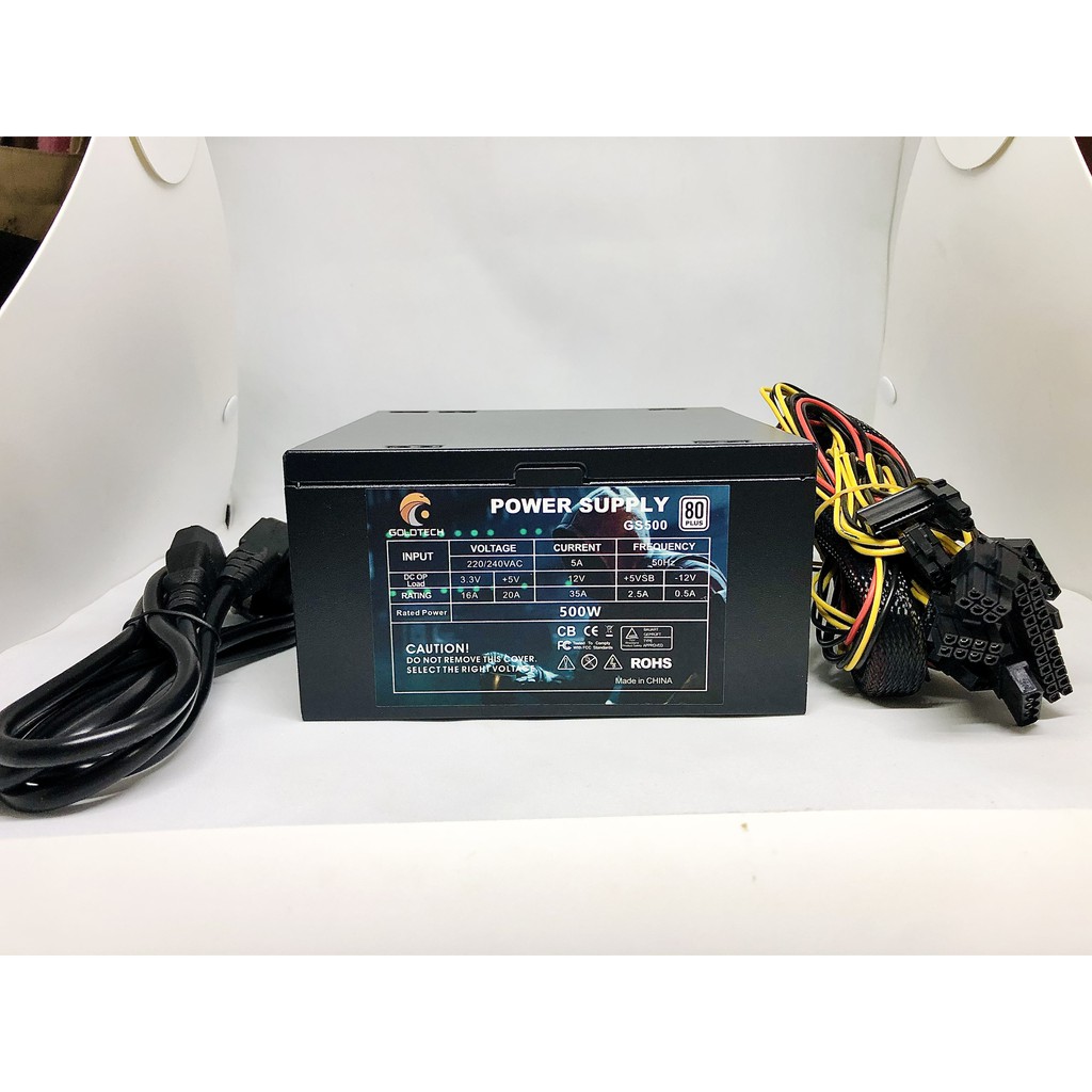 Nguồn máy tính Goldtech GS500 CST Power Supply có nguồn phụ chiến các loại game, bảo hành chính hãng 36 tháng