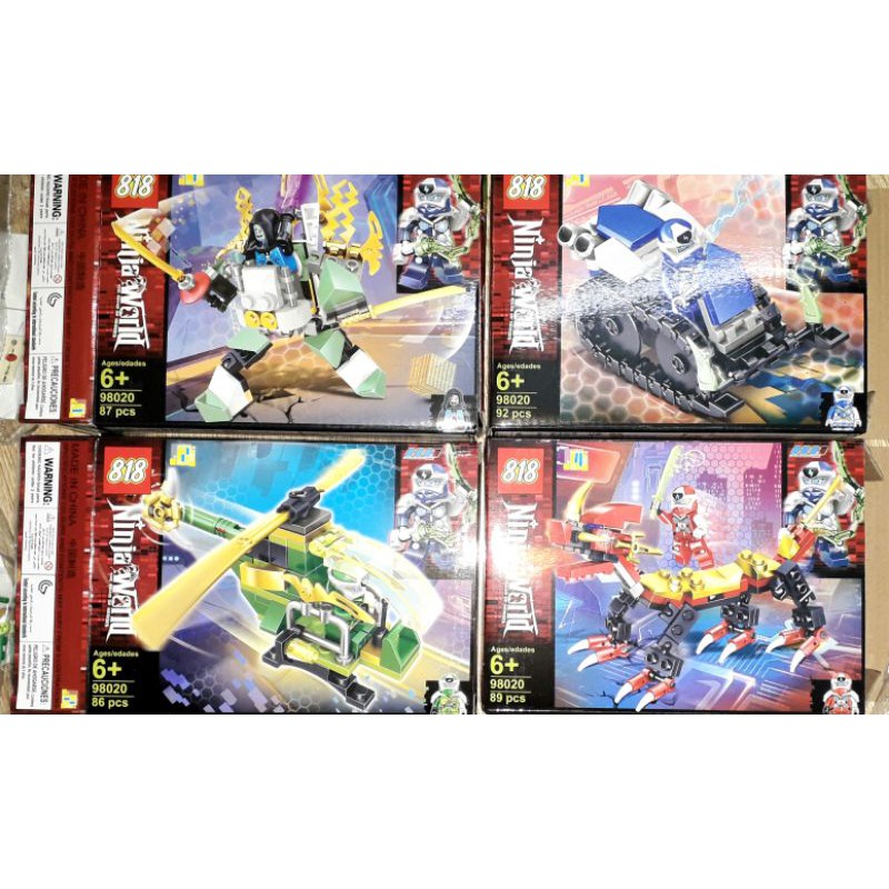 Lắp ráp 1 hộp LegoNinja 98020 có nhiều chi tiết bằng nhựa ABS