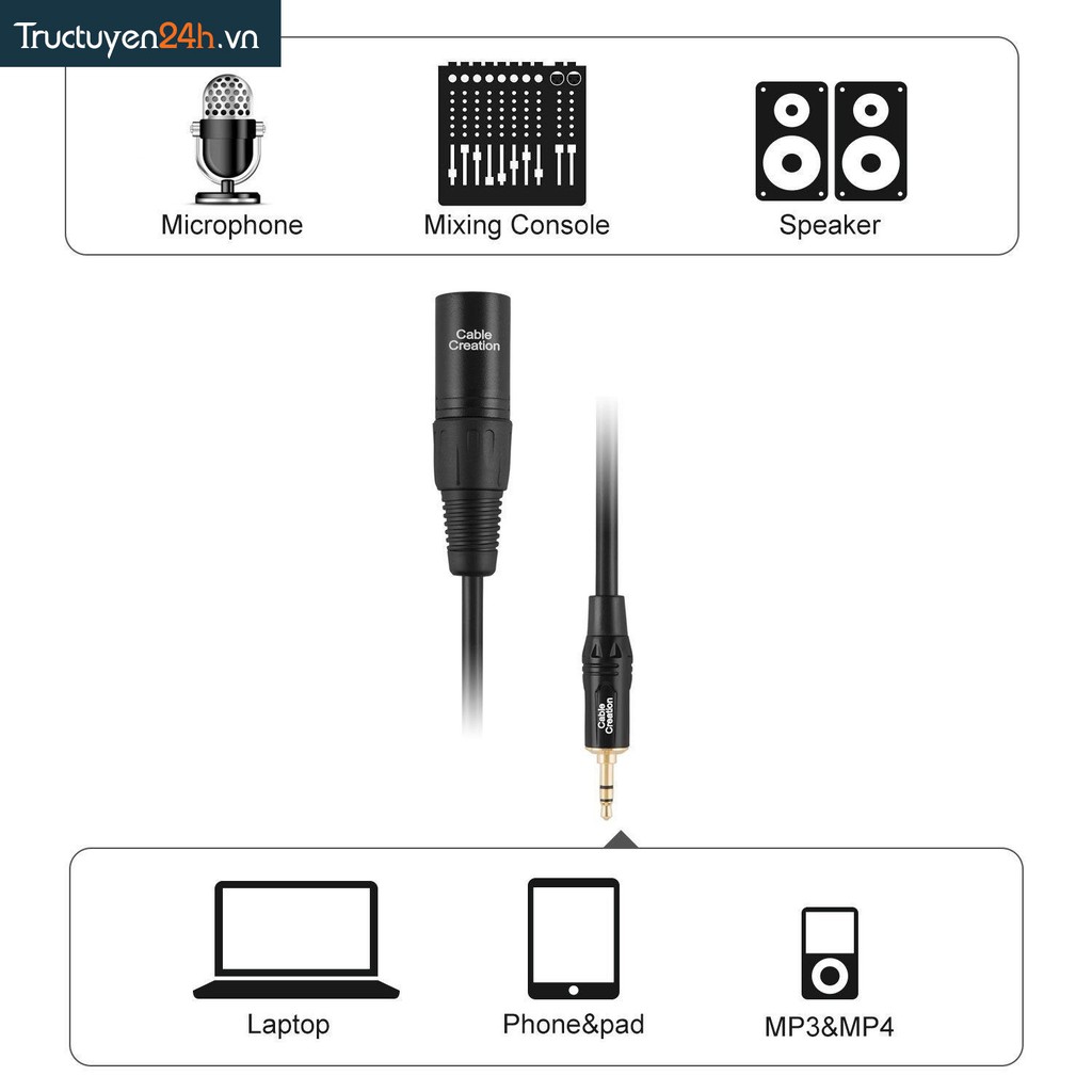 Cáp micro Transhine XLR-3.5mm.