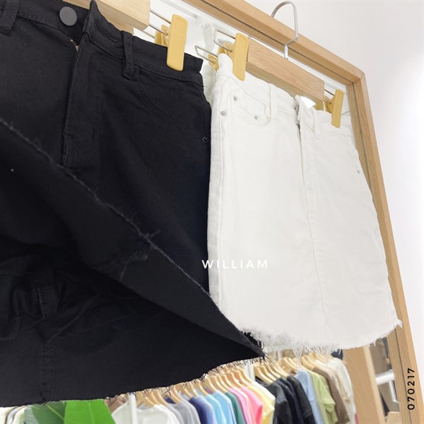 Váy quần jean trơn rách lai 5891