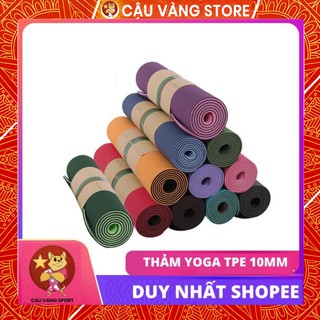 Thảm tập gym tại nhà giá rẻ, thảm tập yoga định tuyến chống trơn trượt bằng cao su non TPE dày 8mm