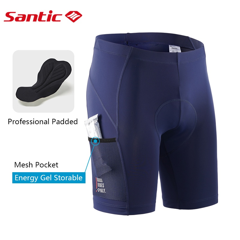 Santic Nam Quần Short Đạp Xe Nữ 4D Đệm Chống Sốc MTB Xe Đạp Quần Short Có Túi Thoáng Khí Quần Short Đạp Xe WM1C05125