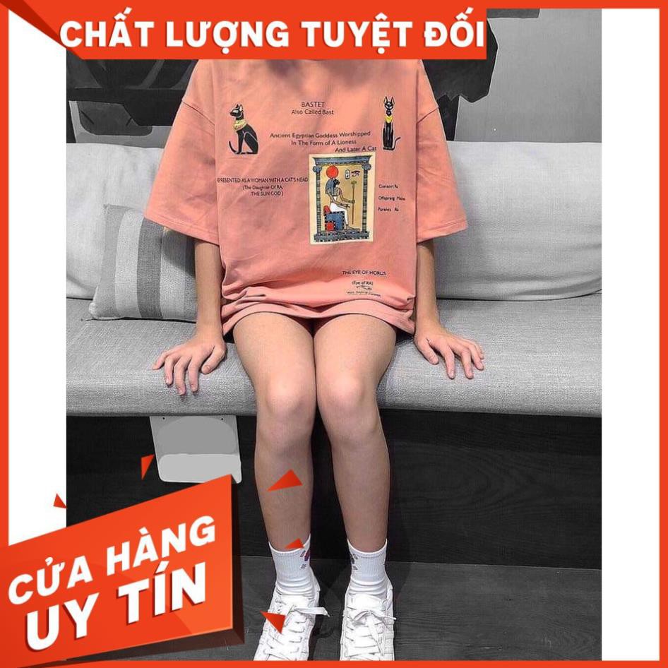 [ẢNH THẬT-Có Video]Áo Phông Nam Nữ Dáng Rộng Màu Hồng In Hình Còn hàng