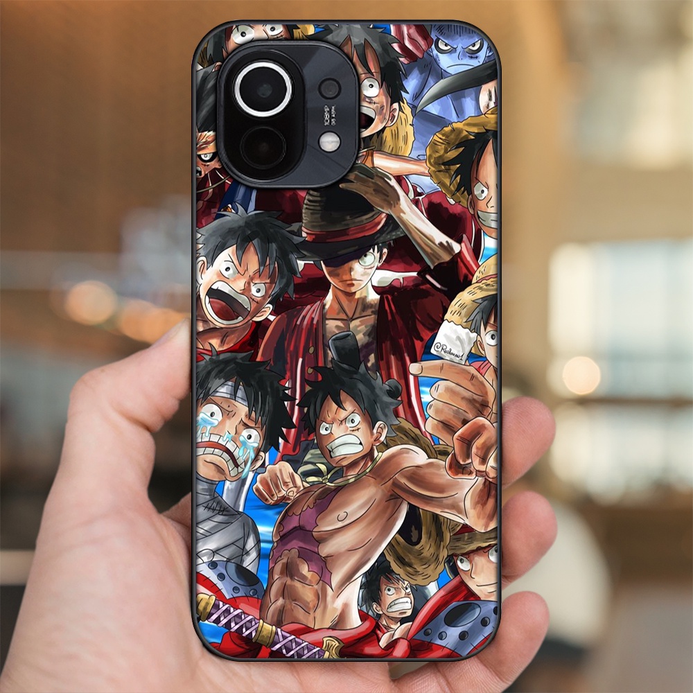 Ốp lưng Xiaomi Mi 11 viền đen in hình Luffy One Piece