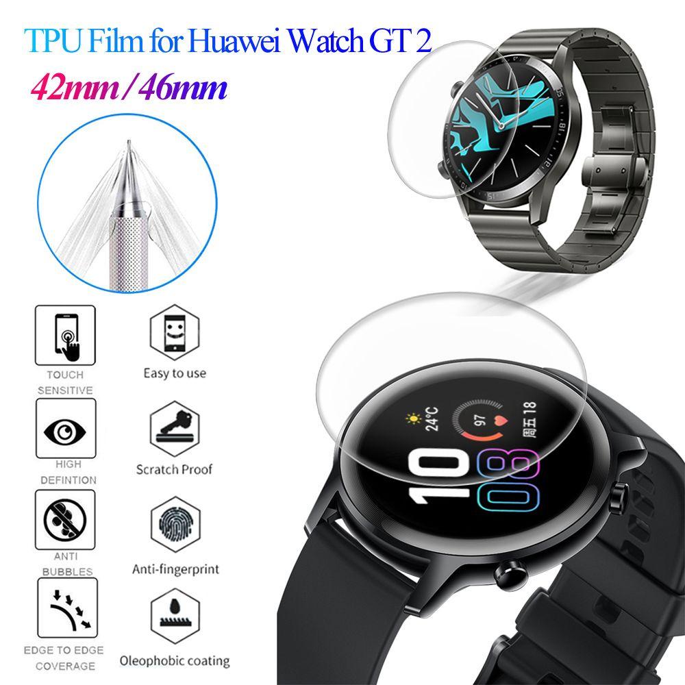 Miếng Dán TPU Mềm Siêu Mỏng Bảo Vệ Màn Hình HD Cho Đồng Hồ Huawei Watch GT 2 42mm 46mm