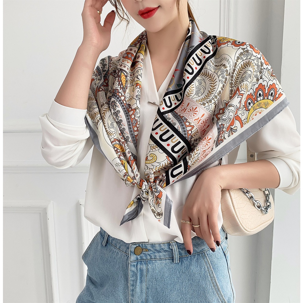 Khăn Quàng Cổ Chống Nắng Thoáng Khí In Họa Tiết Thời Trang 90cm (35.4inch) Tudung WJ1006-133