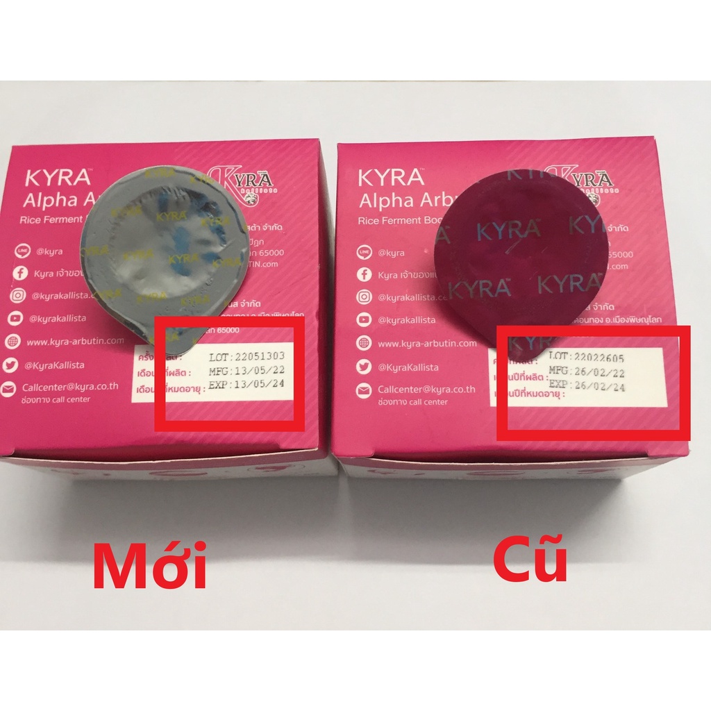 Bột kích trắng Kyra Alpha Arbutin Rice Ferment Boost Powder Thái lan hộp 20 cốc