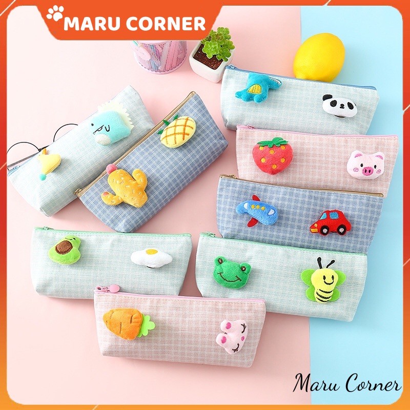 Túi bút vải xinh xắn bền đẹp gắn hình cute Maru Corner