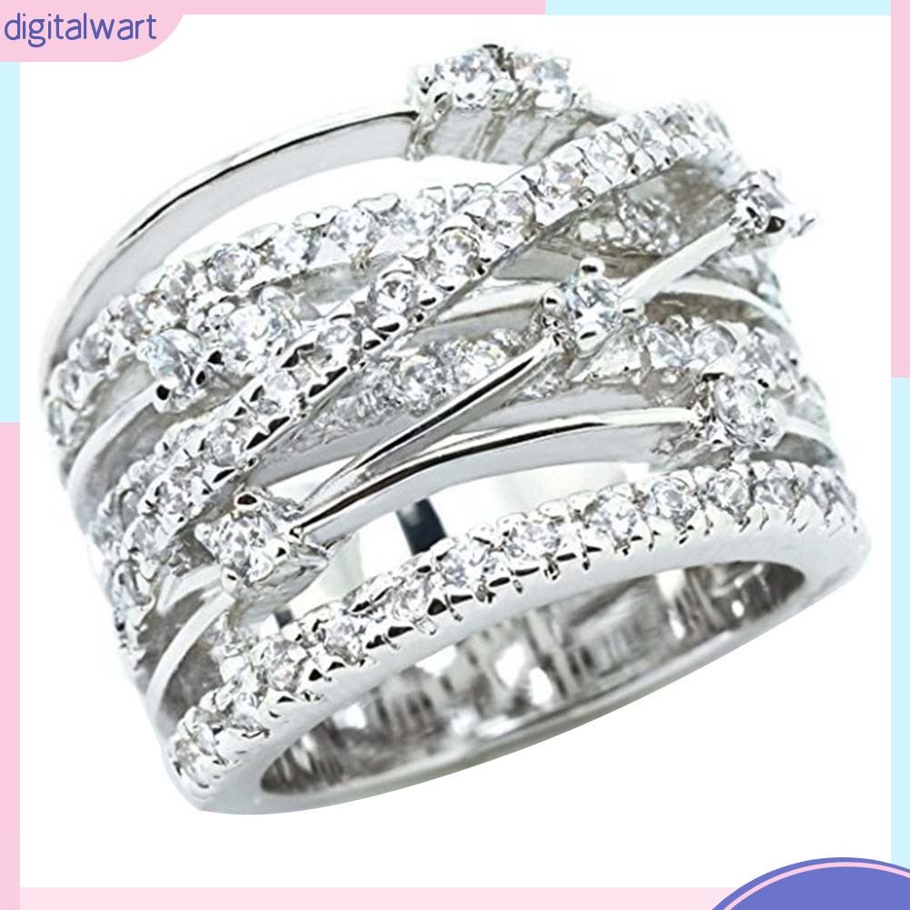 Nhẫn hợp kim đính đá lấp lánh thời trang cho nữ