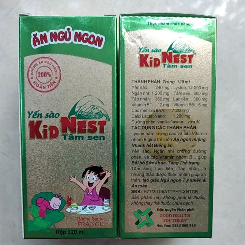 KIDNEST - KIDS NEST yến sào tâm sen - YẾN SÀO KID NEST hoàn 200% nếu không ăn ngủ ngon