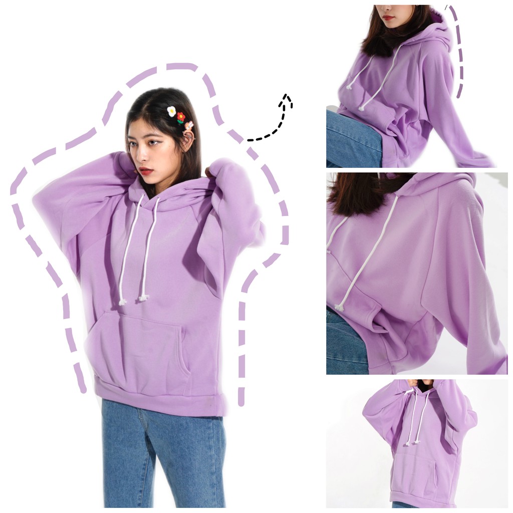 Hoddie trơn chất nỉ bông made in vietnam FREESIZE nam nữ đều phù hợp