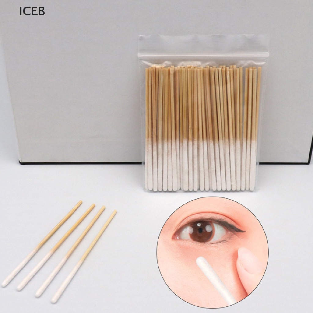 Ic 30 / 60 Cái Tăm Bông Cotton Dài Không Xơ Vải Micro Sử Dụng Một Lần Không Xơ Vải my