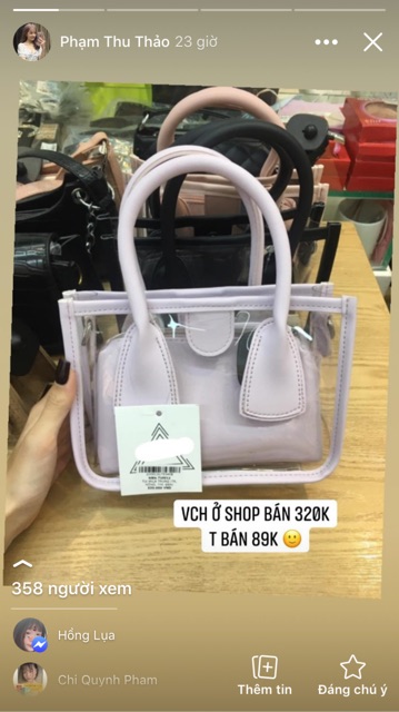 Set túi mini xinh xắn nhiều màu có dây đeo, xích