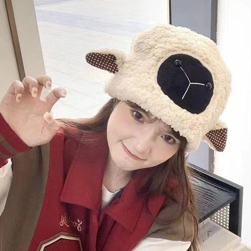 Nón Tai Bèo Lông Cừu Giả Giữ Ấm Mùa Đông MIHAN1