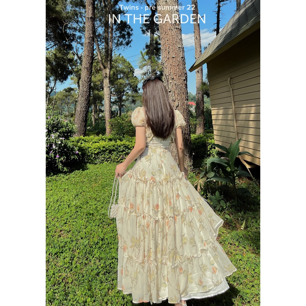 Đầm maxi hoa hồng xanh dài 120cm (𝒢𝓇ℯℯ𝓃 𝓇ℴ𝓈ℯ 𝓂𝒶𝓍𝒾 𝒹𝓇ℯ𝓈𝓈)