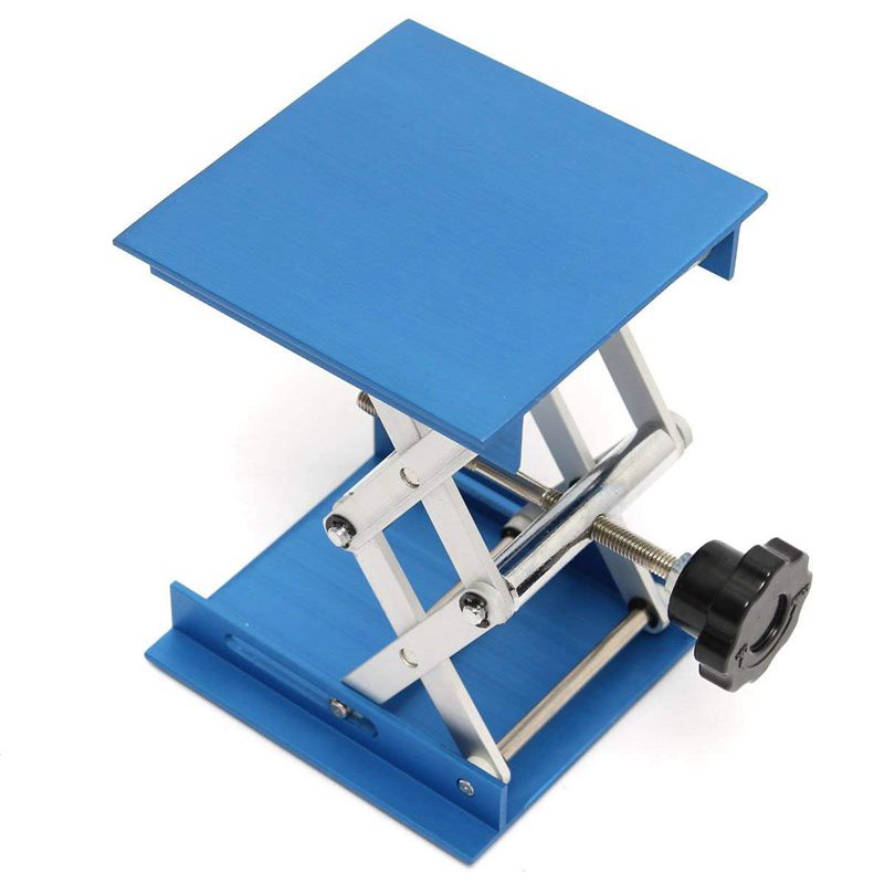 Phòng thí nghiệm hợp kim nhôm 4 inch Bệ nâng Jack kéo / Bàn nâng có thể gập lại Kiểm soát độ cao Lý tưởng để làm việc Vật lý. thí nghiệm hóa học , sinh học
