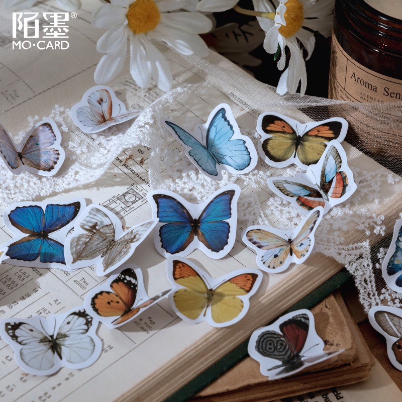 Bộ 45 sticker hình con vật trang trí sổ tay