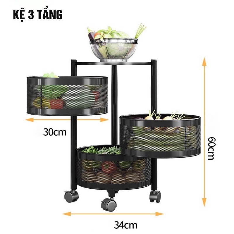 MẪU MỚI NHẤT Kệ xoay tròn đa năng đựng rau củ quả (hỗ trợ ship) | BigBuy360 - bigbuy360.vn