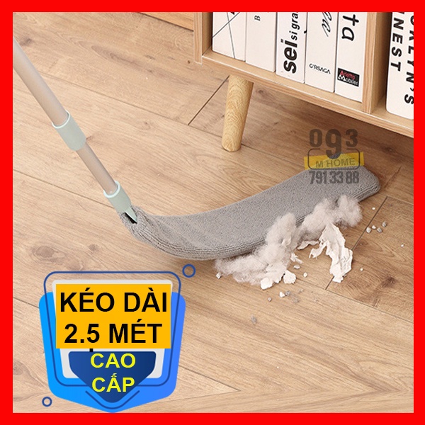 Combo Dụng Cụ Quét Góc Hẹp, Khe,Kẽ, Chổi Lau Kéo Dài Rút Gọn 1.4 mét, 1 Cây Lau 1 Miếng Lau