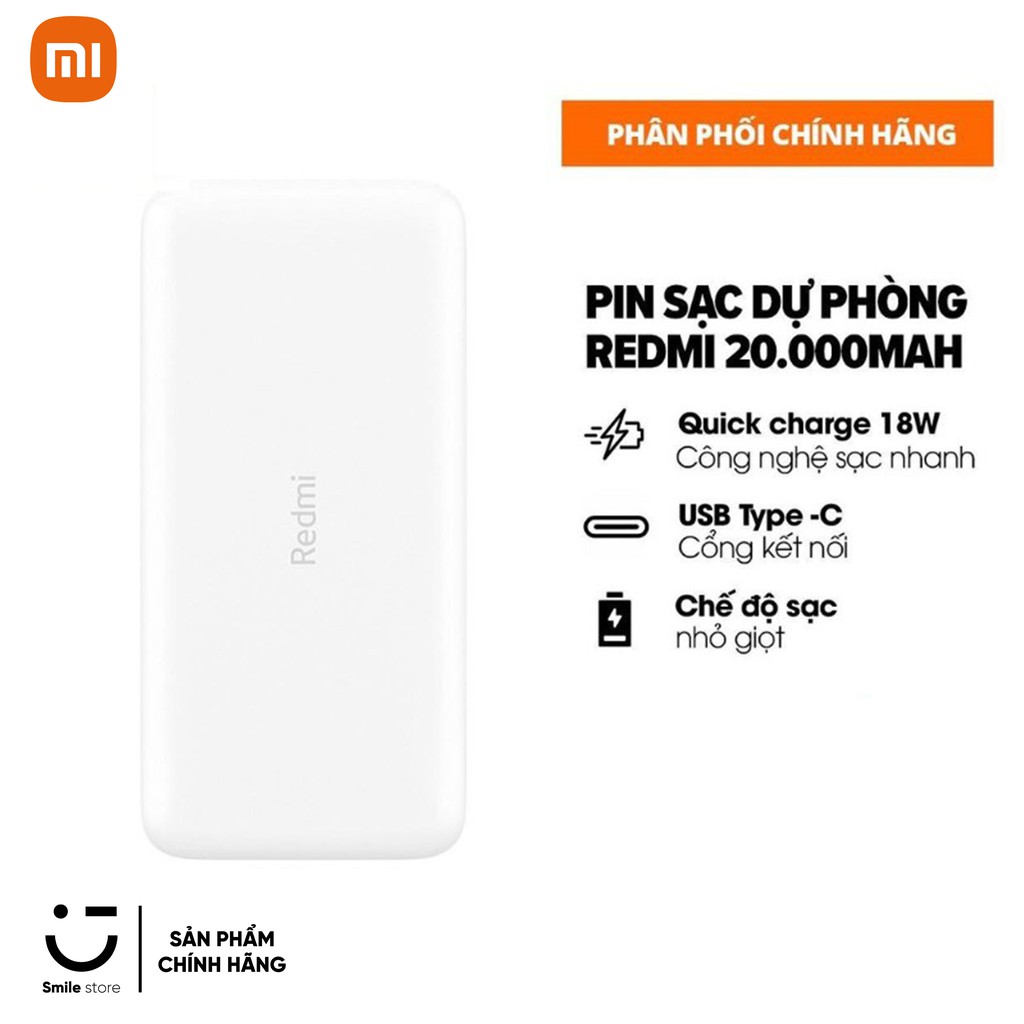 Pin Dự Phòng 20000mAh Redmi Quick Charge 18W - Hàng Chính Hãng