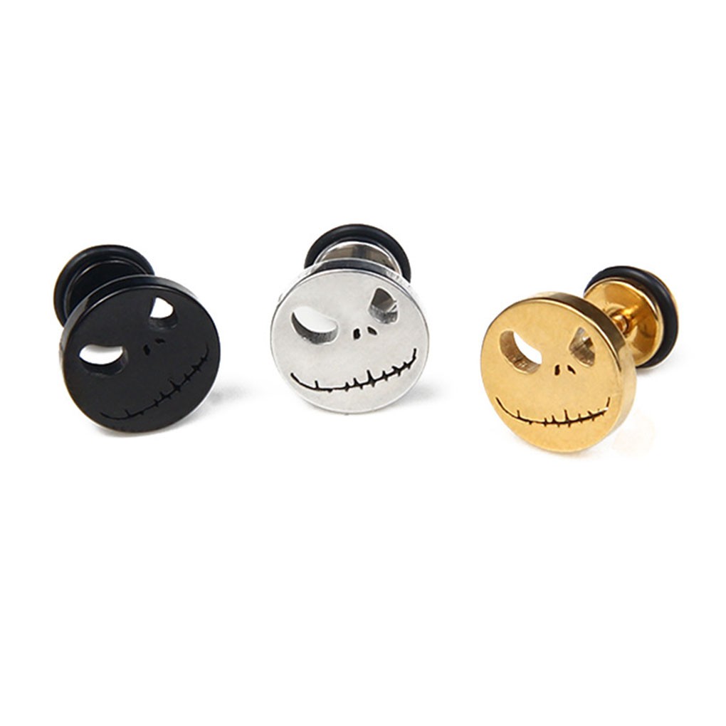 1 Khuyên Tai Hình Đầu Lâu Bằng Thép Không Gỉ