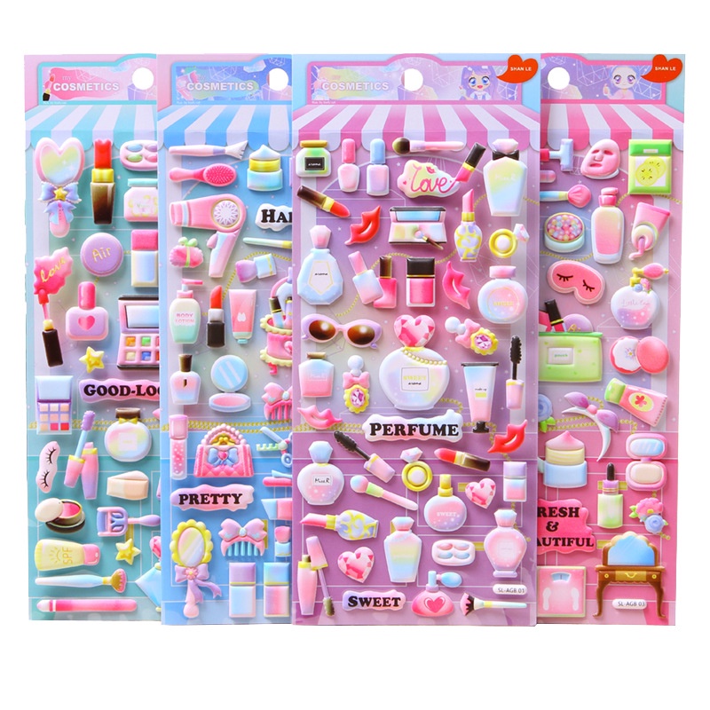 Đồ chơi hình dán sticker 3D chống thấm chủ đề trang điểm cho bé vừa chơi vừa học phát triển tính cách