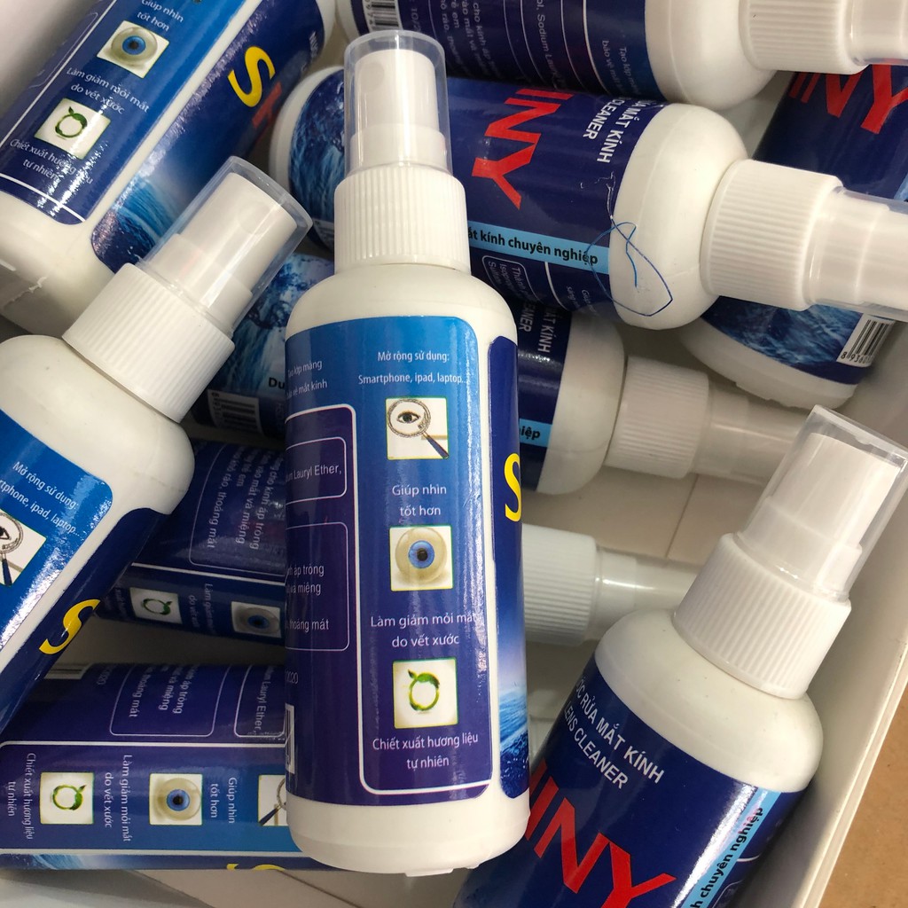 Chai nước rửa mắt kính Shiny 80ml - Nước Xịt Rửa Kính Mắt Chuyên Dụng- Tiện Dụng