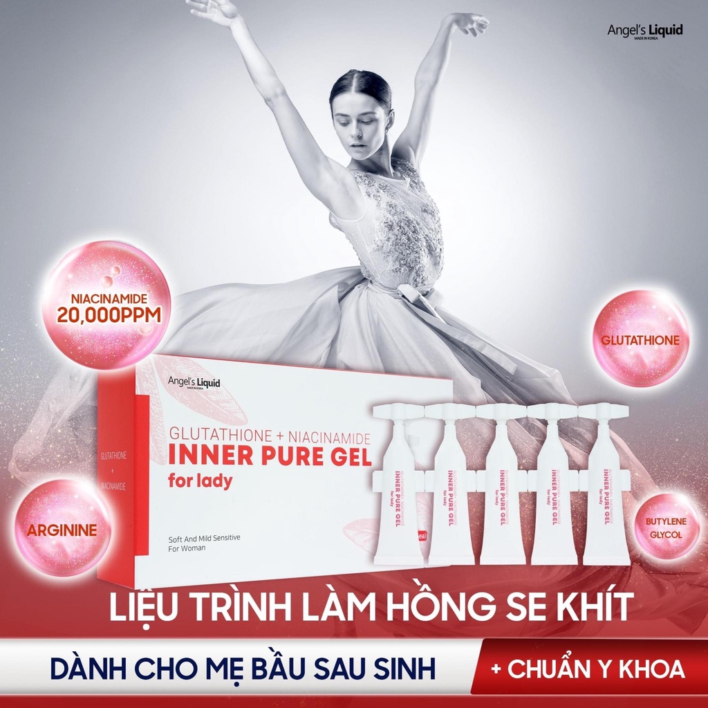 Angel's Liquid Gel Hộp 15 Ống Vệ Sinh Phụ Nữ Glutathione + Niacinamide Inner Pure Gel (2ml x 15)