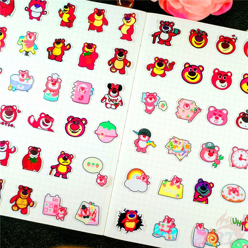 ★★★ Sticker Dán Trang Trí Nhật Ký Xinh Xắn Lotso Q-2 ★★★ Bộ 60 Hình Dán Thời Trang Trang Trí Album