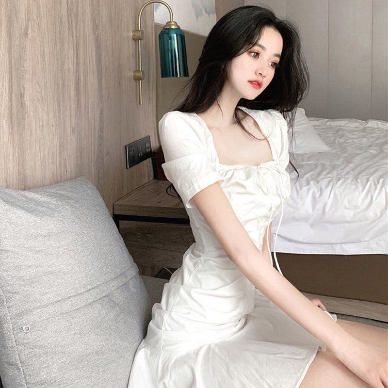 Đầm maxi nữ NRVP tay ngắn phối dây thời trang