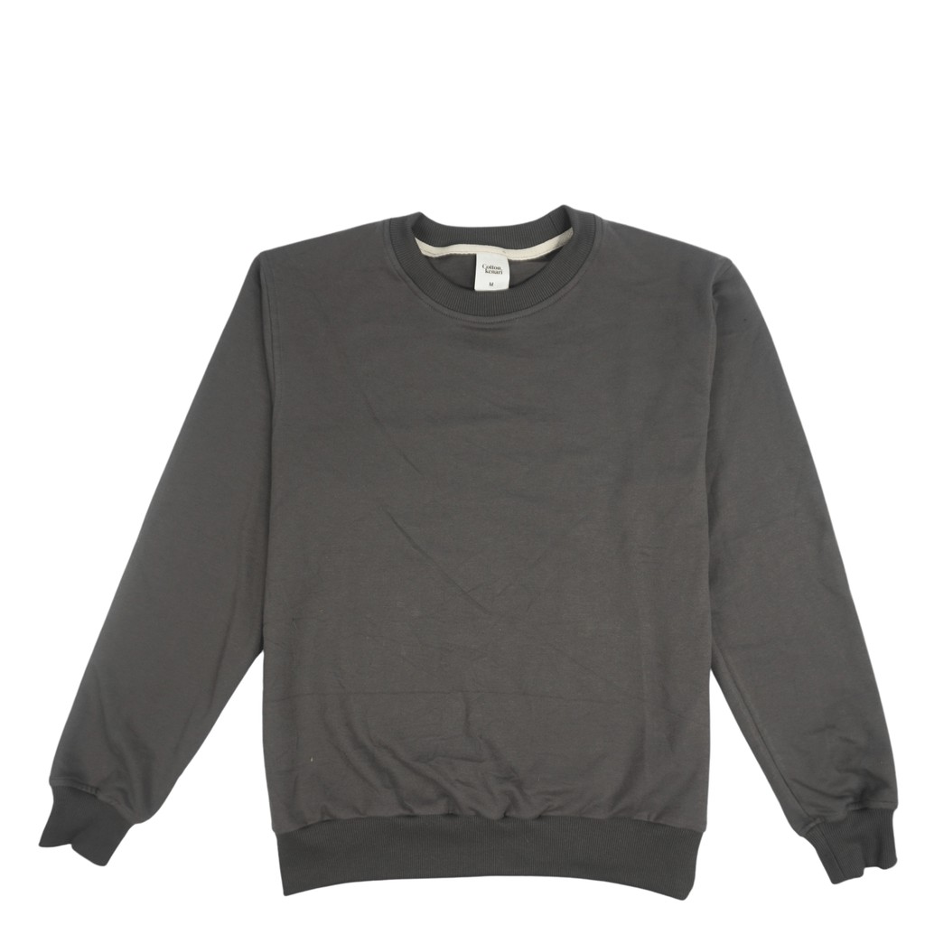 Sweter - DARK xám cơ bản | Áo hoodie trơn cổ tròn thời trang trẻ trung cá tính |