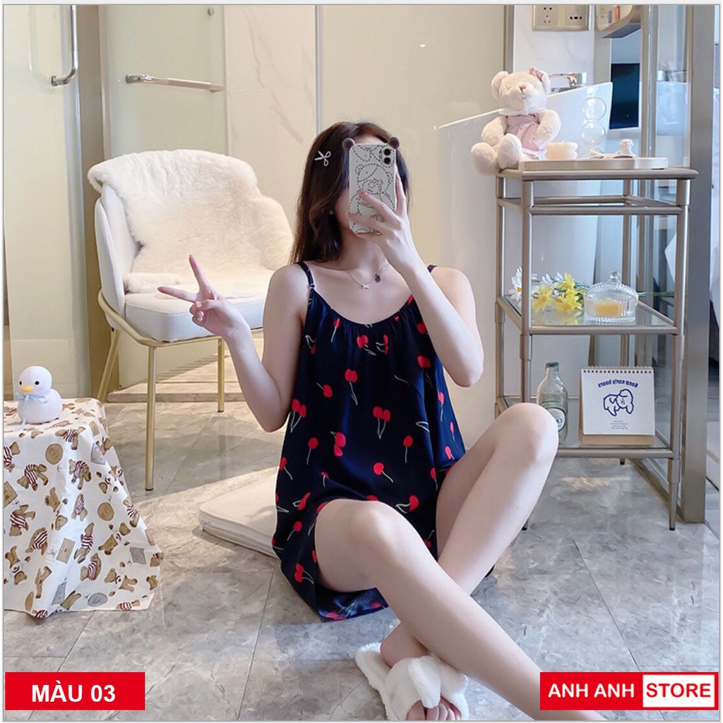 Bộ đồ ngủ nữ mặc nhà hai dây chất vải lanh lụa cotton mặc mùa hè thoáng mát nhiều màu | BigBuy360 - bigbuy360.vn