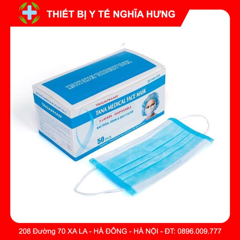 Khẩu Trang Y Tế 3 Lớp TANAPHAR hộp 50 cái