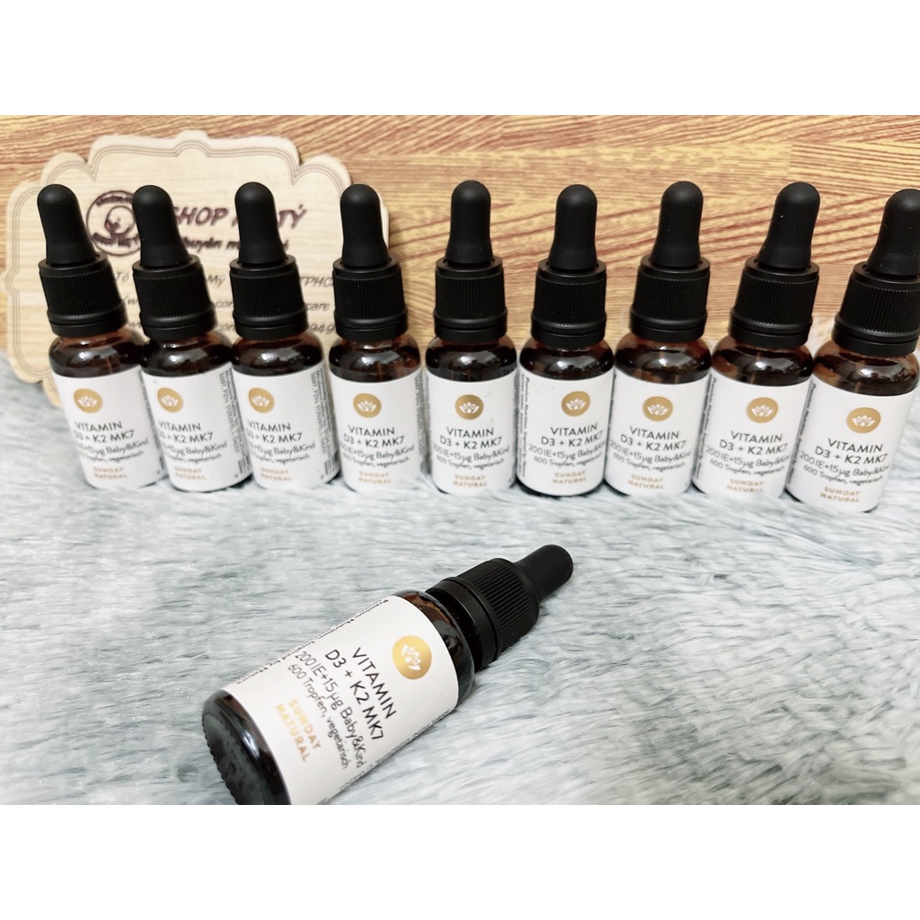 Vitamin D3K2 MK7 Sunday Natural 20ml ĐỨC chính hãng cho bé từ sơ sinh