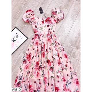 Đầm xoè hoa hồng tiểu thư🌸