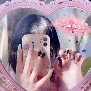 NailBox móng úp thiết kế sẵn Mẫu Sơn Flash Nơ Đen