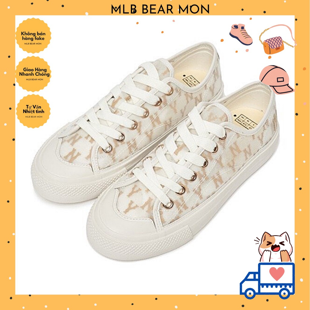 Giày Sneakers MLB Playball Mono Mesh New York Yankees Màu Trắng Nâu 3Acvvms2N-50Bgd