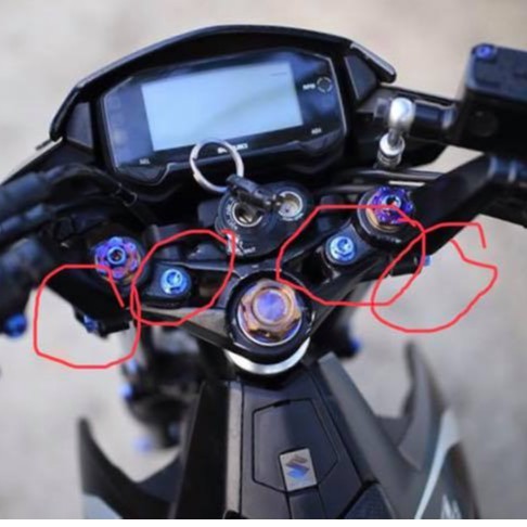 Ốc titan 8li40 mẫu đầu Probolt  bắt ốc chảng ba Satria, Raider, Sonic, ốc láp, treo bô