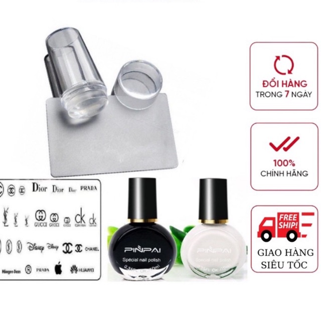 Con dấu in móng tay nail silicon kèm gạt (con dấu bé)