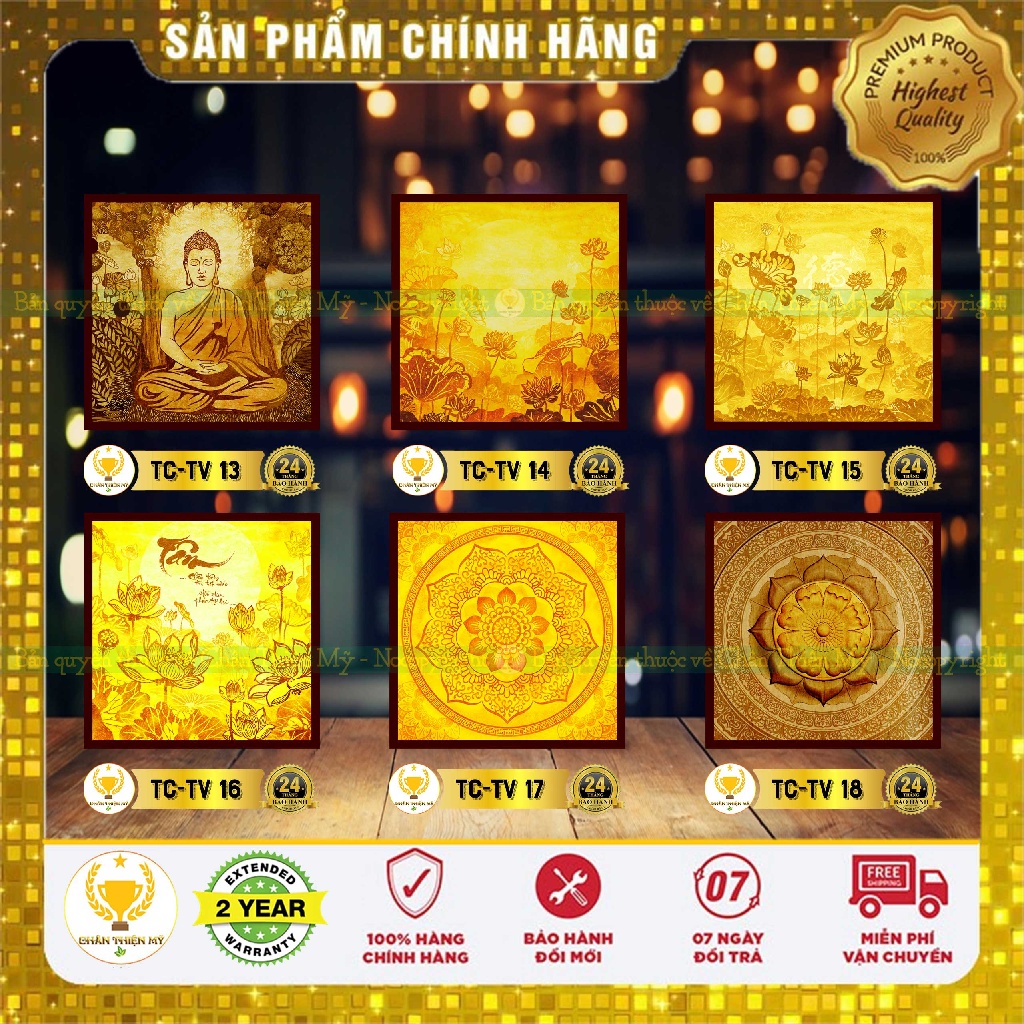 Tranh Trúc Chỉ In Vuông Mẫu 13-18 | Tranh Phong Thủy Tâm Linh