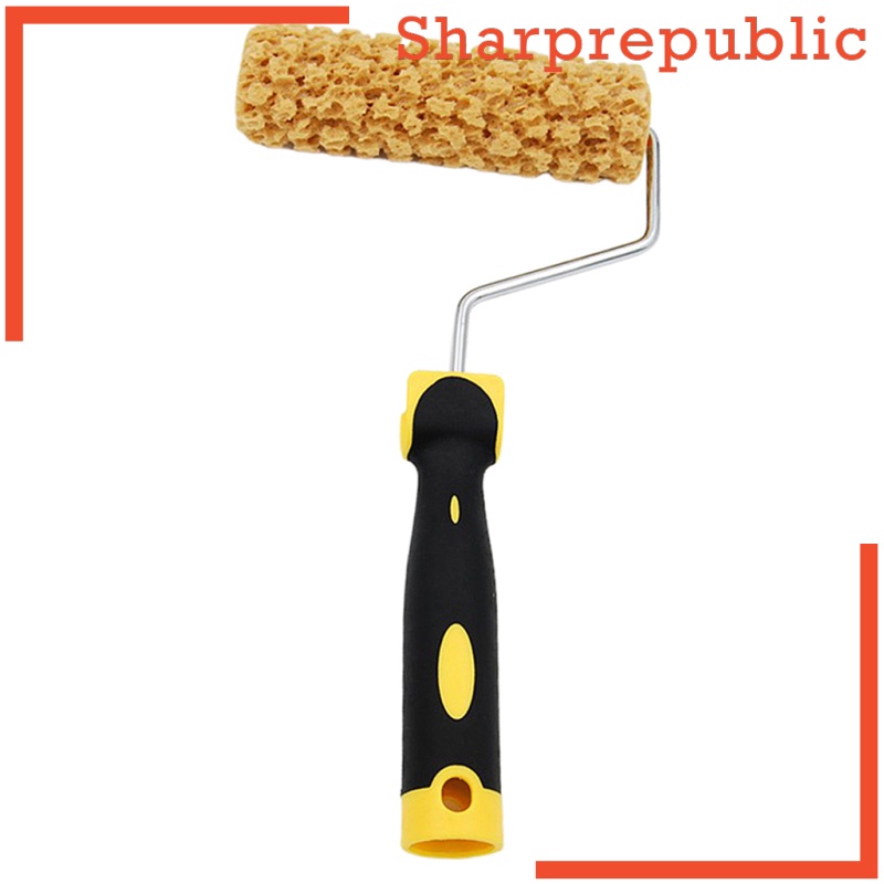 [SHARPREPUBLIC]Proffesional Wall Paint Roller Foam Sponge Rollers Decorators Brush Handle