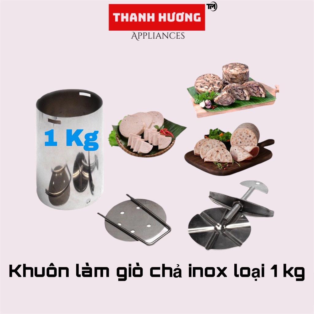 Khuôn Làm Giò Inox 304 Loại 1Kg và 2Kg - Khuôn Làm Giò Chả Giò Thủ
