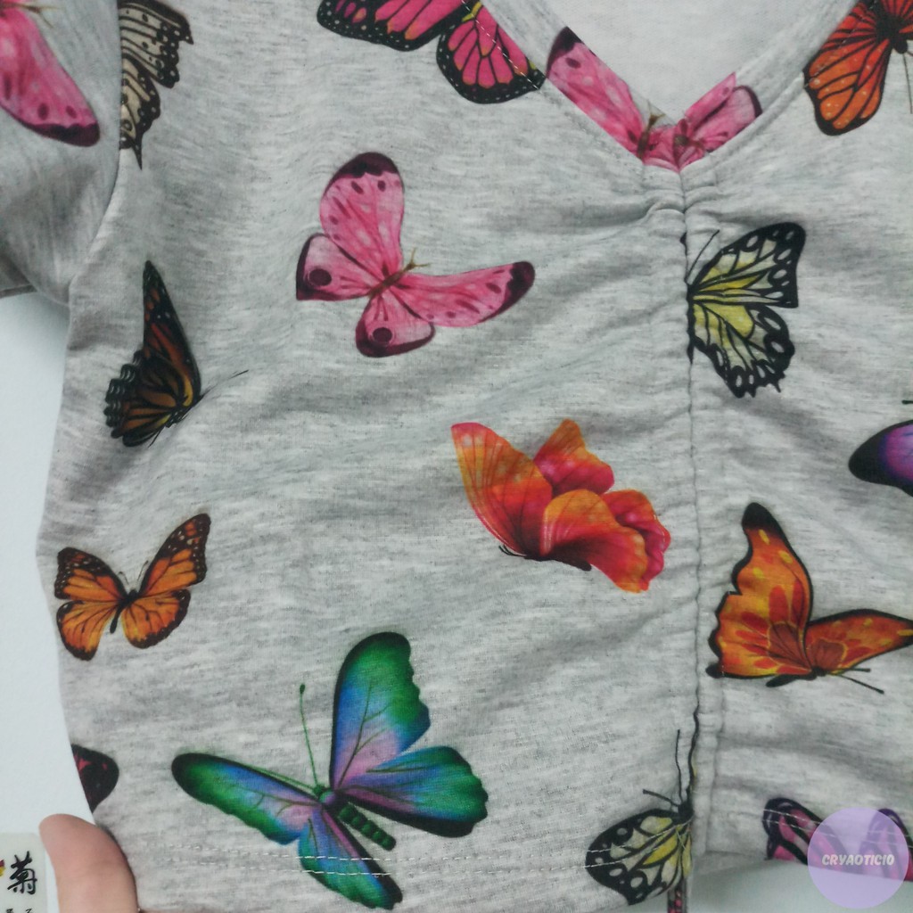 Set áo croptop + quần dài dây rút + váy hình bươm bướm Butterfly Skirt Pant Croptop Set unisex cryaotic10