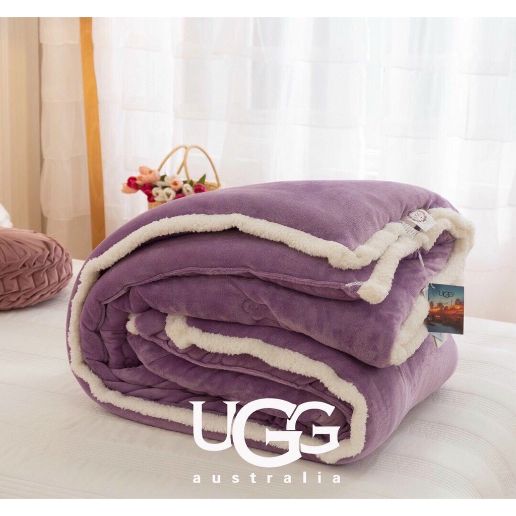 Chăn Lông Cừu UGG Úc Nhập Khẩu- Màu Tím Siêu Đẹp Mịn Nhà Cô Tấm