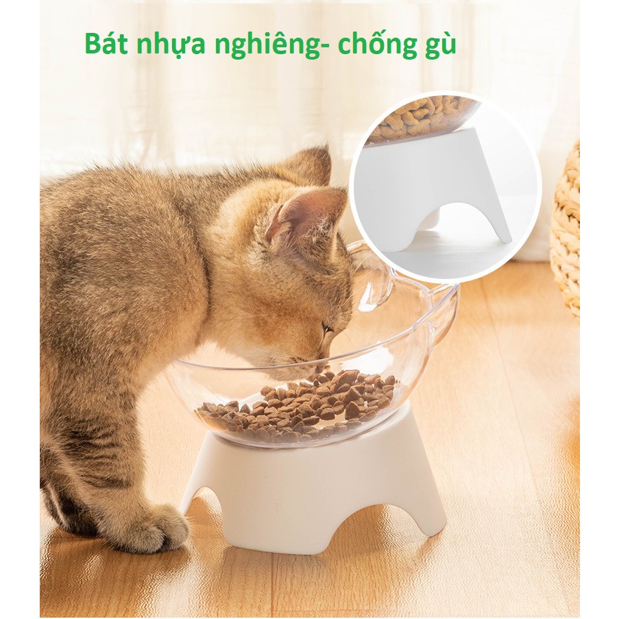 HCM - Chén nhựa đơn cho thú cưng siêu dày (2 loại bát tròn + bát nghiêng) thích hợp làm bát ăn cho chó mèo