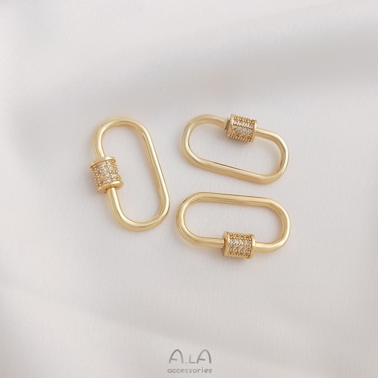 Phụ Kiện Mặt Dây Chuyền Bằng Đồng 14K Hình Oval Trái Tim Năm Cánh Đính Đá Zircon diy