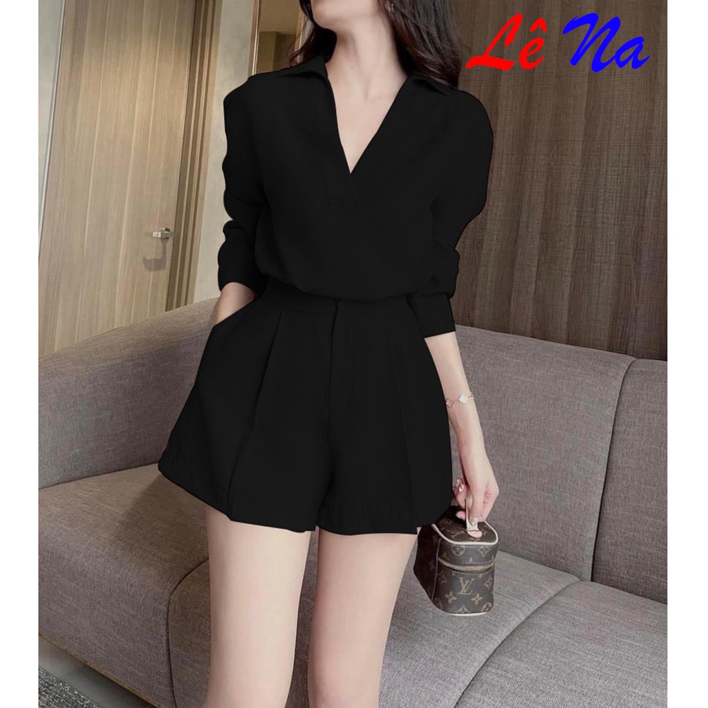 Bộ Áo Tay Lỡ Cổ V Kèm Quần Đùi Ống Rộng MÃ SV8 Lê Na Chuyên Sỉ Lẻ