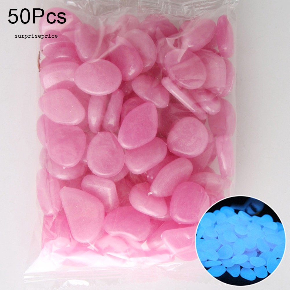 Set 50 viên sỏi dạ quang trang trí bể cá độc đáo