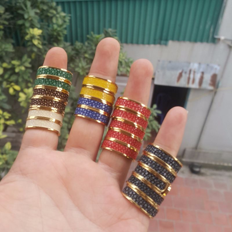 Nhẫn khảm da cá đuối