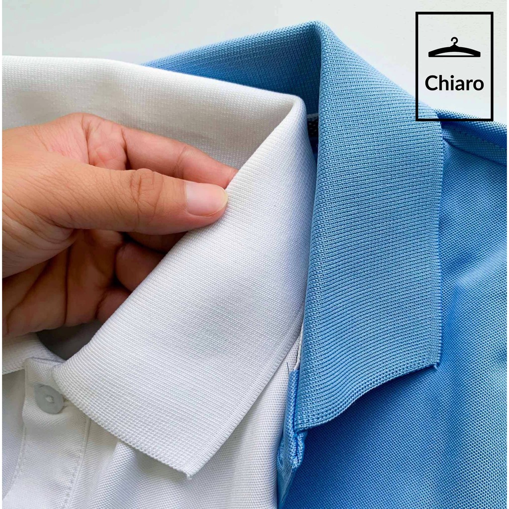 Áo thun có cổ polo basic cotton dày dặn thấm hút tốt màu đen cao cấp Chiaro